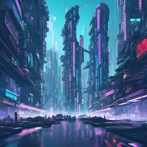 Prompt: Cyberpunk city, futuristic, colorful, dystopian
