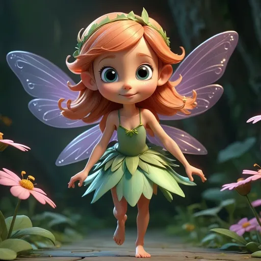 Prompt: 3D animation, A cute flying fairy, age 5, full body, very detailed 