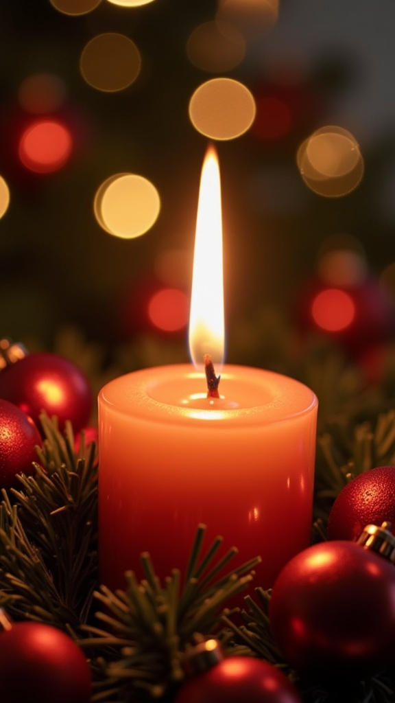 Prompt: Beautiful Christmas candle 