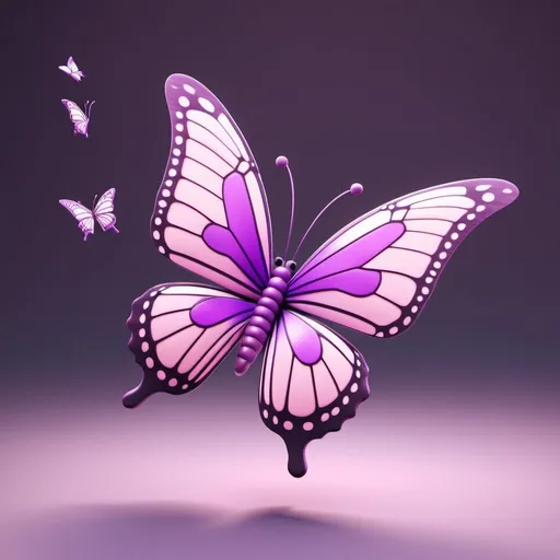 Prompt: 3D animation, kawaii, flying, butterfly, purples