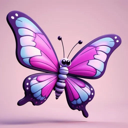 Prompt: 3D animation, kawaii, flying, butterfly, purples