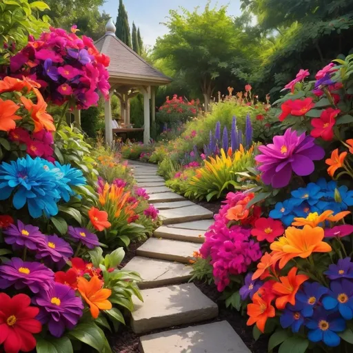 Prompt: Vibrant colorful floral garden 