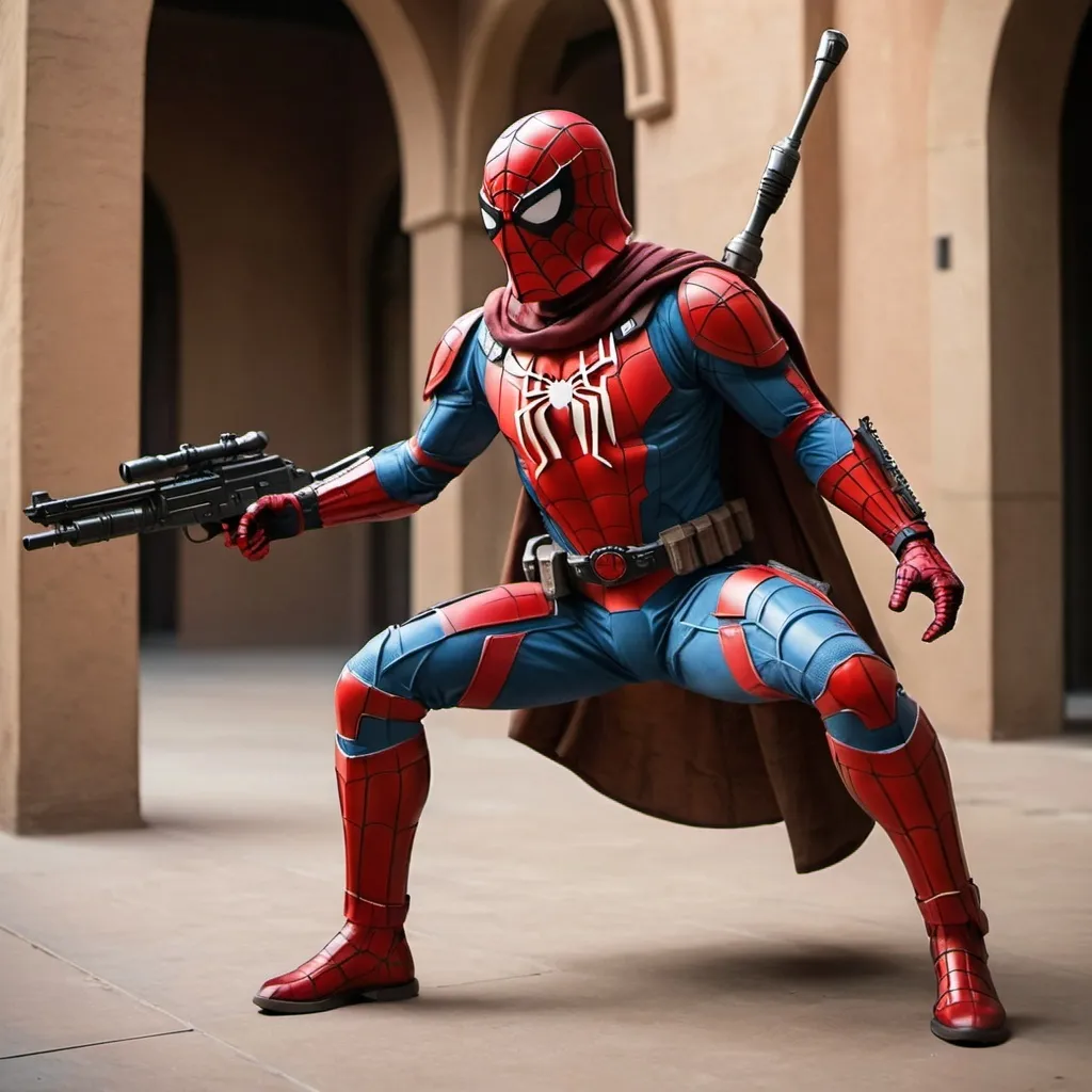 Prompt: Spiderman Mandalorian