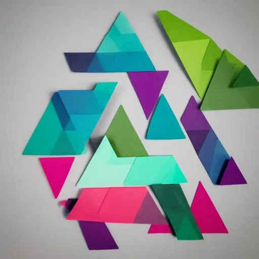 Prompt: Create embedded coloured triangles