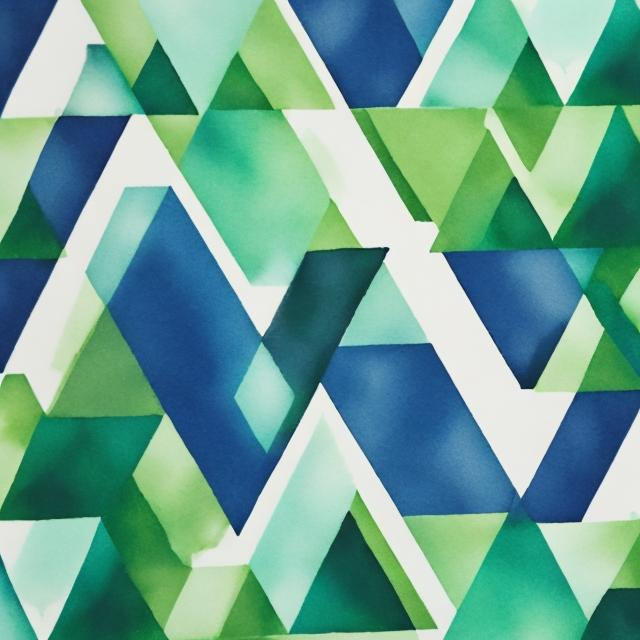 Prompt: Create embedded coloured triangles blue and green
