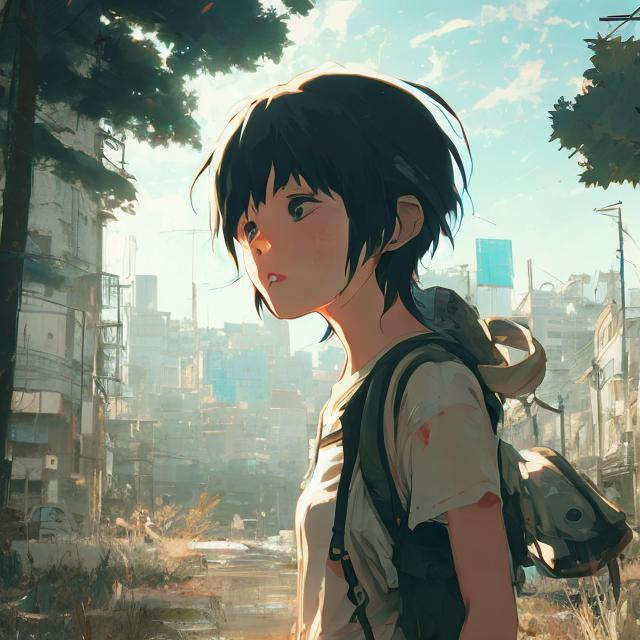 Prompt: Anime girl, looking directly, ismail inceoglu + makoto shinkai