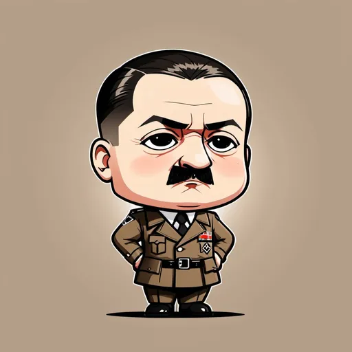 Prompt: {{{Adolf Hitler}}}, nazi, politician, chibi,  splash art style