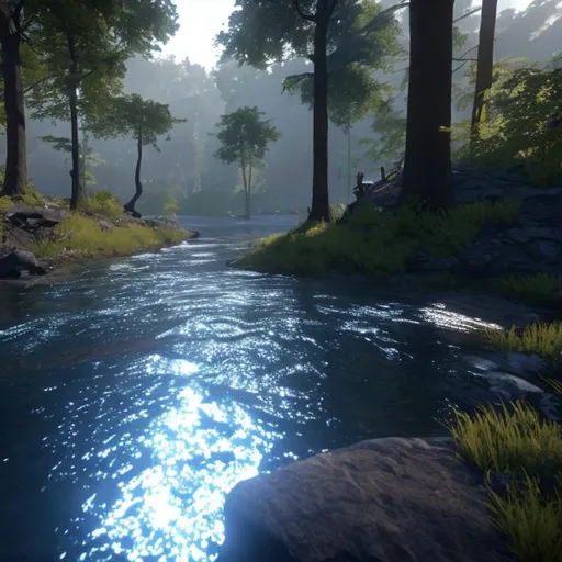 Prompt: a river, unreal engine 5