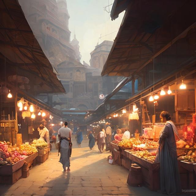 Prompt: ancient market, mandy jurgens