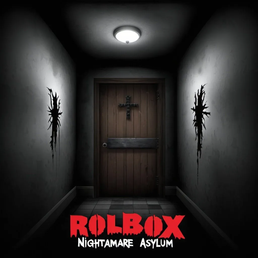 Prompt: Roblox Horror game Nightmare Asylum game icon with the name
