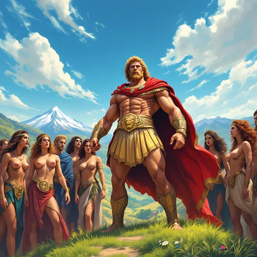 Prompt: Hercules Obtaining the Girdle of Hippolyta