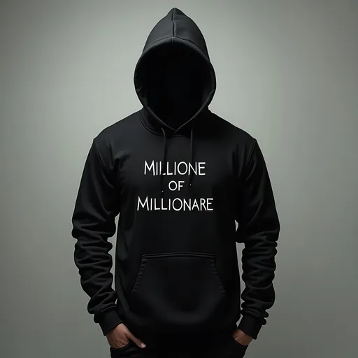 Prompt: Black hoodie in which millionare💸 is written