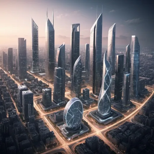 Prompt: Technologically advanced cities