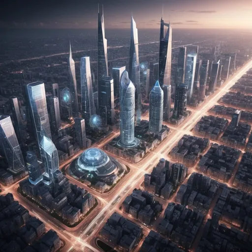 Prompt: Technologically advanced cities