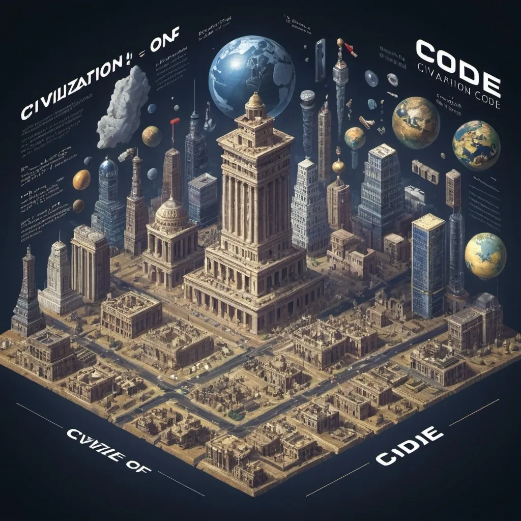 Prompt: Civilization of code