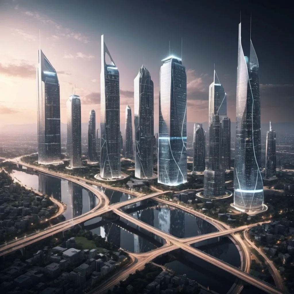 Prompt: Technologically advanced cities