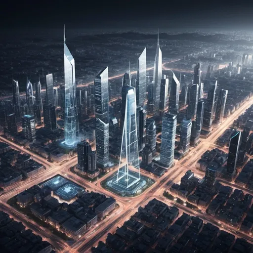 Prompt: Technologically advanced cities