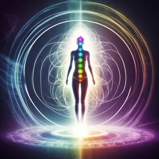 Prompt: Spiritual background image with the text “what is aura scan?”