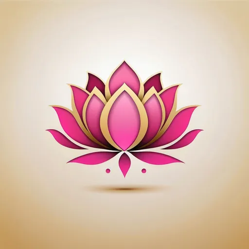 Prompt: create a logo with a golden colored minimalistic golden colored lotus with a tinge of pink