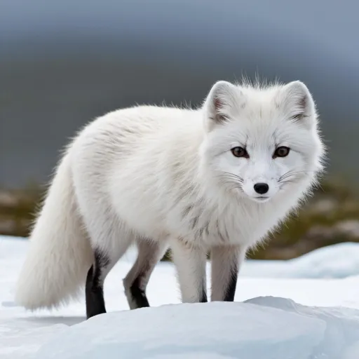 Prompt: Arctic fox in it's natural habitat 