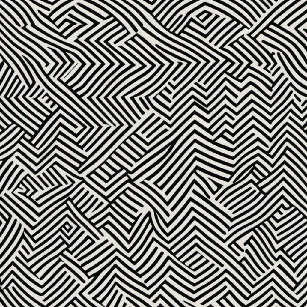 Prompt: A simple,creative and unique black-and-white graphic pattern,flat