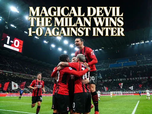 Prompt: MAGICO DIAVOLO IL MILAN VINCE 1-0 CONTRO L'INTER