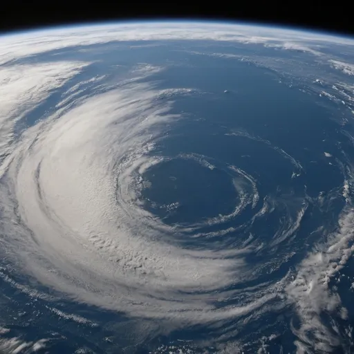 Prompt: Earth in a breathtaking, full-color, high-resolution photograph titled "The Blue Marble of 1972." The most widely recognized version of this iconic shot, it captures our planet from a unique perspective that has since become emblematic of human space exploration. The Earth appears as a majestic blue sphere, almost floating in the vast, black sea of space, with the South Pole positioned at the top. The deep azure of the oceans dominates the lower half, scattered with swirls of crisp white clouds that cast dramatic shadows across the surface. The upper half is a tapestry of continents and landmasses, with Africa and Antarctica in stark relief against the azure backdrop. The Sahara Desert is a tawny hue, and the Amazon Rainforest, a vibrant green, both standing out as distinct features. The Americas are partially obscured by the planet's curvature, hinting at the vastness of the unseen hemisphere. The atmosphere is a thin, delicate ribbon of azure and white, a gentle reminder of the fragility of the only known home of life. The sun's rays kiss the planet's edge, creating a soft, golden glow that accentuates the Earth's spherical shape. The image, a testament to the Apollo 17 crew's historic journey, is a timeless piece of art that invites contemplation of our place in the cosmos and the responsibility we bear to preserve this "pale blue dot," as Carl Sagan would later call it. The clarity of the photograph reveals the intricate beauty of Earth, a marble suspended in the vastness of space, a visual metaphor for our shared home and the unity of the human experience.