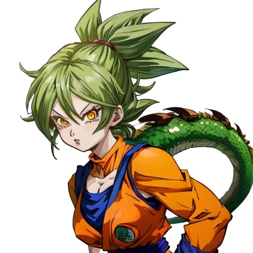 Prompt: A female Dragon ball character that looks like Granola