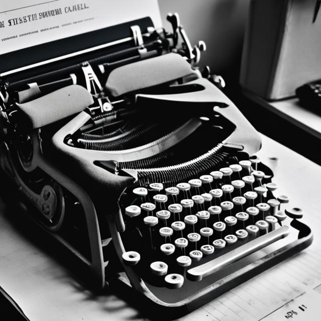 Prompt: Copywriting - old school typewriter - greyscale