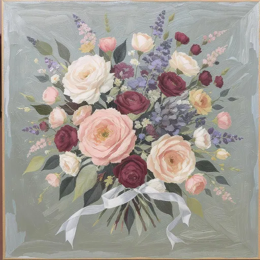 Prompt: floral logo oil painting

