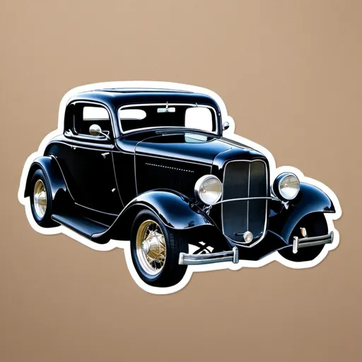 Prompt: 1932 ford 3 window coupe svg car decal