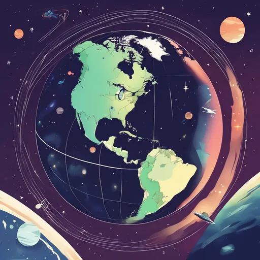 Prompt: Il mondo nello spazio