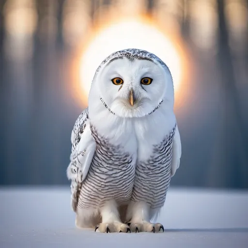 Prompt: polar owl with a magical halo