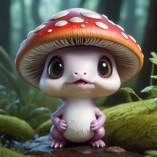 Prompt: An epic fantasy comic book style portrait painting of an extremely cute and adorable very beautiful mushroom creature, character design by Mark Ryden and Pixar and Hayao Miyazaki, unreal 5, DAZ, hyperrealistic, octane render, cinematic
