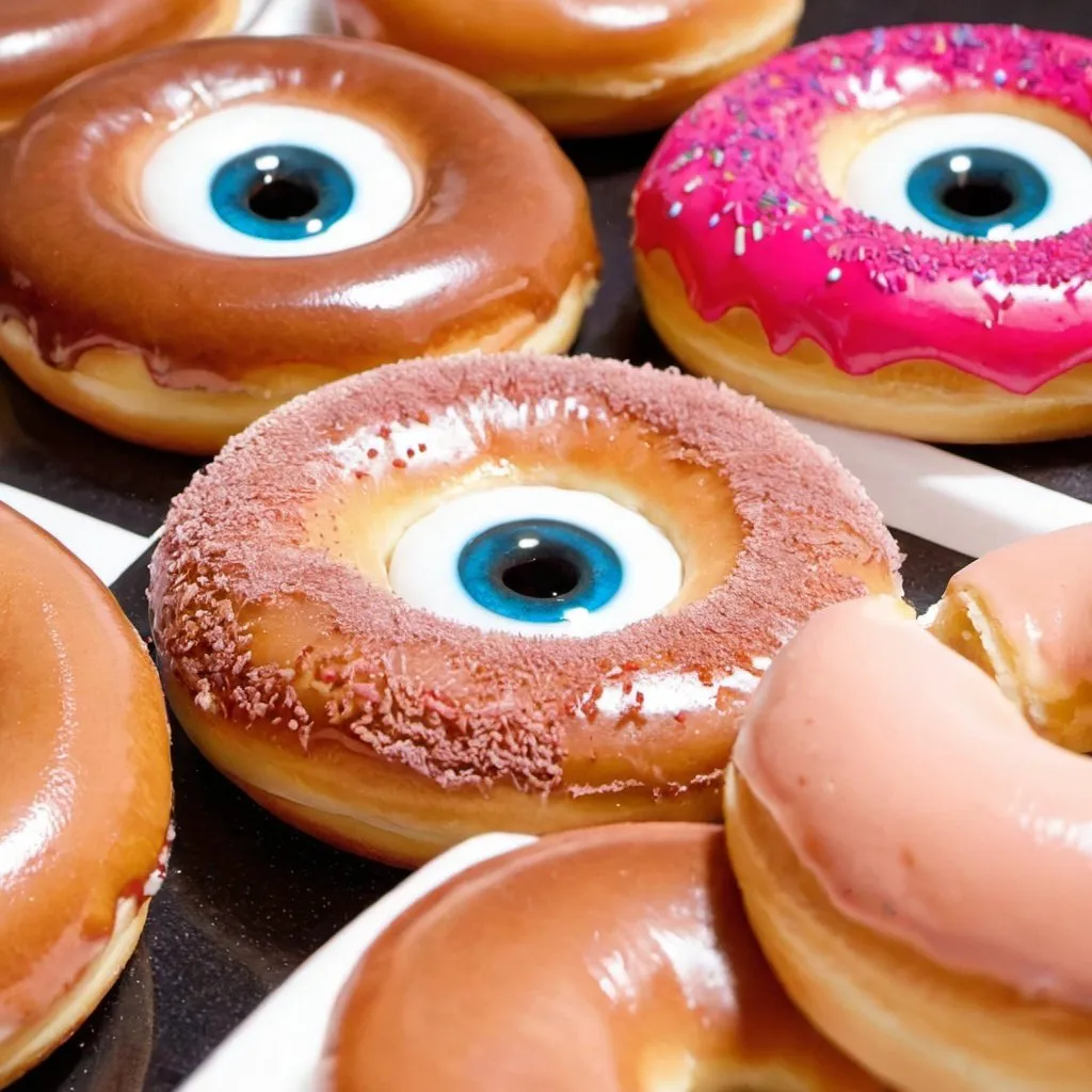 Prompt: Donas con ojos
