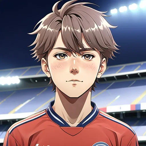 Prompt: A seventeen year old Anime footballer