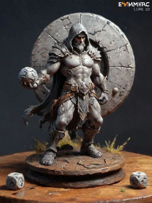 Prompt: (3D Printable Resin Miniature), detailed gaming character, dynamic pose, intricate features, gray resin, fantasy theme, ultra-detailed design, perfect for tabletop games, emphasizing textures and detailing, stylish contours, high-quality rendering, immersive atmosphere, captivating representation of gaming lore, suitable for advanced printing techniques.