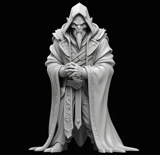 Prompt: 3D Printable Resin Miniature, detailed gaming character, dynamic pose, intricate features, solid gray resin, fantasy theme, ultra-detailed design, perfect for tabletop games, emphasizing textures and detailing, stylish contours, high-quality rendering, immersive atmosphere, captivating representation of gaming lore, suitable for advanced printing techniques.