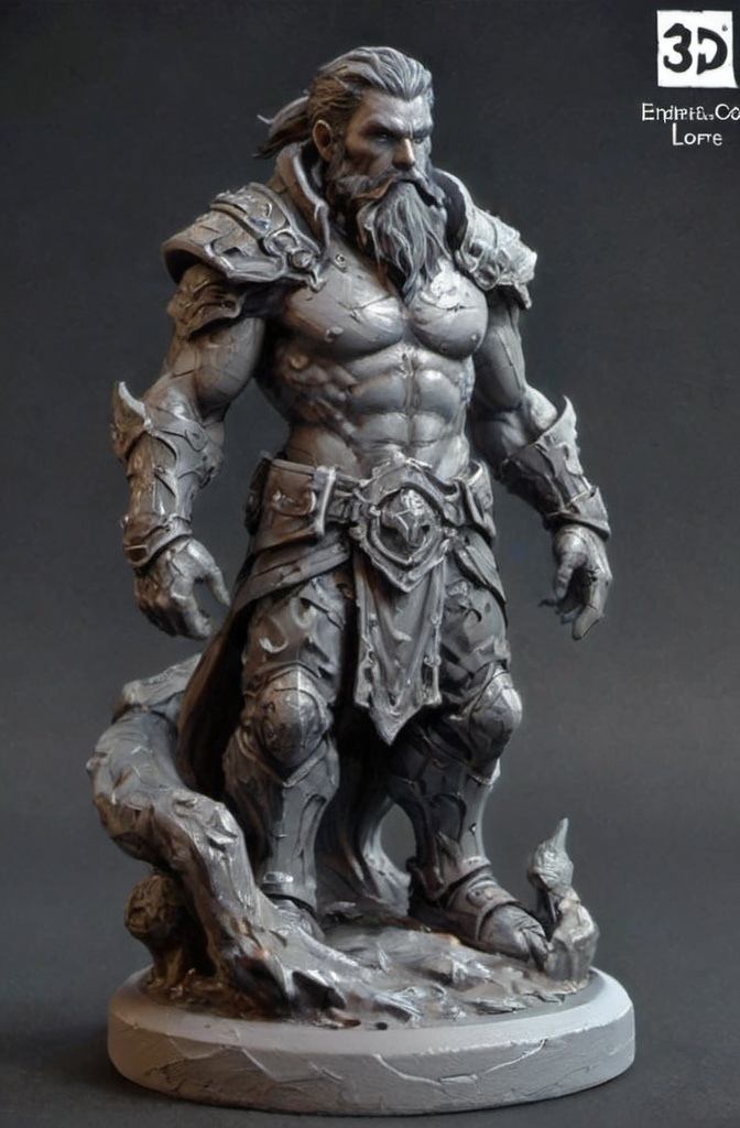 Prompt: (3D Printable Resin Miniature), detailed gaming character, dynamic pose, intricate features, gray resin, fantasy theme, ultra-detailed design, perfect for tabletop games, emphasizing textures and detailing, stylish contours, high-quality rendering, immersive atmosphere, captivating representation of gaming lore, suitable for advanced printing techniques.