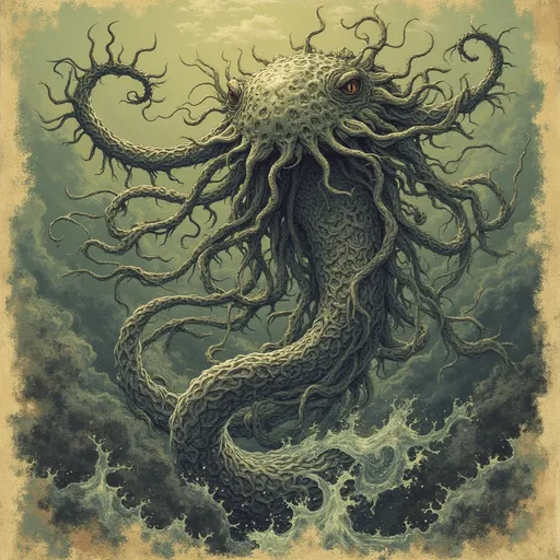 Prompt: In fleshy tendrils and oily reaching coils - it comes for you

One voice – the Maw - 

(Verse 0 – In the time before)
From the abyss, we arise in tide,
Our tendrils reaching, mouths stretched wide.
No shore unclaimed, no sky left free,
That world now drowns ‘neath the will of the sea.
