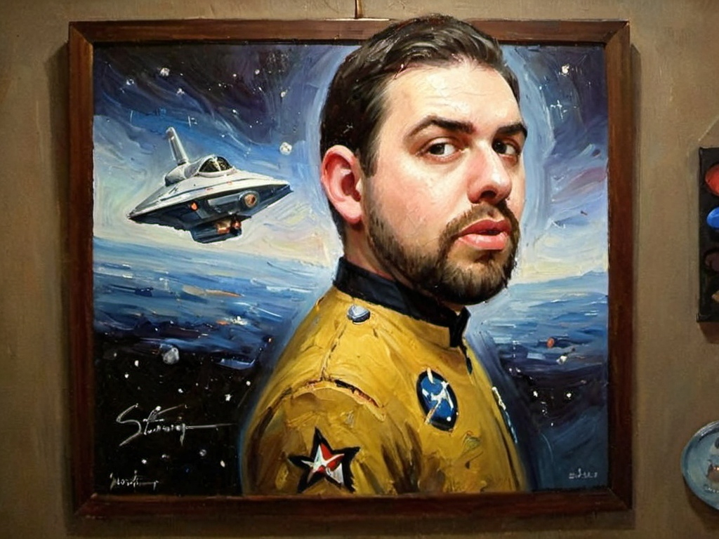 Prompt: cartoon star fleet officer