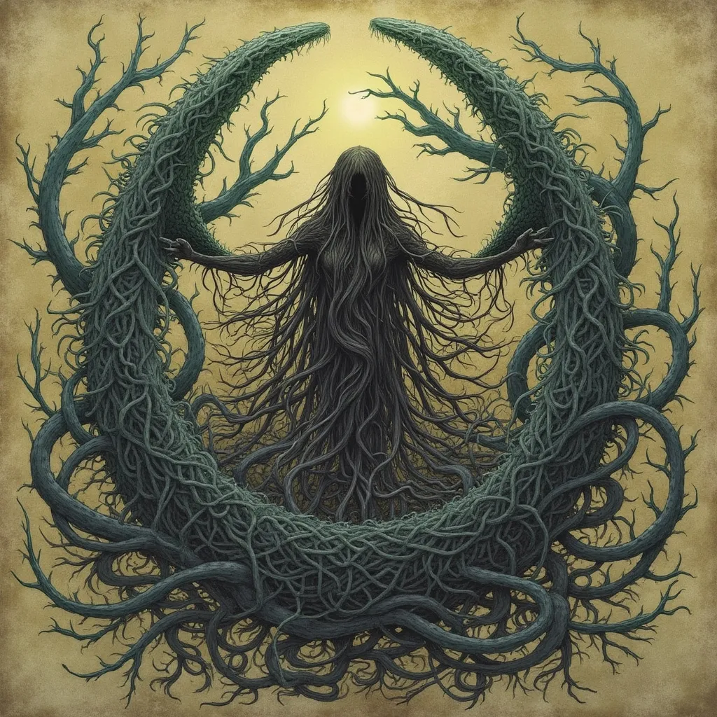Prompt: In fleshy tendrils and oily reaching coils - it comes for you

One voice – the Maw - 

(Chorus – The Cry to the Void)
Who will recall us, the weavers of night?
Who will unbind us, return us to sight?
The Maw she still hungers, the Maw she still waits,
But silence now sings, where we once shaped all fate.
