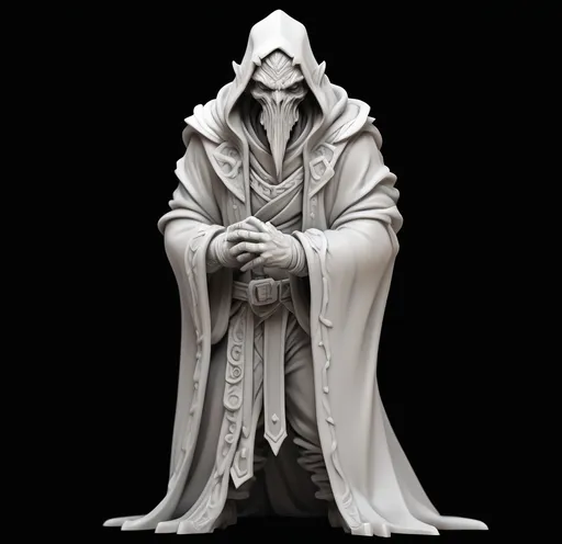 Prompt: 3D Printable Resin Miniature, detailed gaming character, dynamic pose, intricate features, solid gray resin, fantasy theme, ultra-detailed design, perfect for tabletop games, emphasizing textures and detailing, stylish contours, high-quality rendering, immersive atmosphere, captivating representation of gaming lore, suitable for advanced printing techniques.