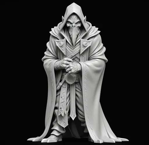 Prompt: 3D Printable Resin Miniature, detailed gaming character, dynamic pose, intricate features, solid gray resin, fantasy theme, ultra-detailed design, perfect for tabletop games, emphasizing textures and detailing, stylish contours, high-quality rendering, immersive atmosphere, captivating representation of gaming lore, suitable for advanced printing techniques.