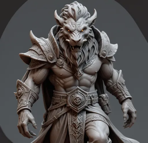 Prompt: 3D Printable Resin Miniature, detailed gaming piece, dynamic pose, intricate features, solid gray resin, fantasy theme, ultra-detailed design, perfect for tabletop games, emphasizing textures and detailing, stylish contours, high-quality rendering, immersive atmosphere, captivating representation of gaming lore, suitable for advanced printing techniques.