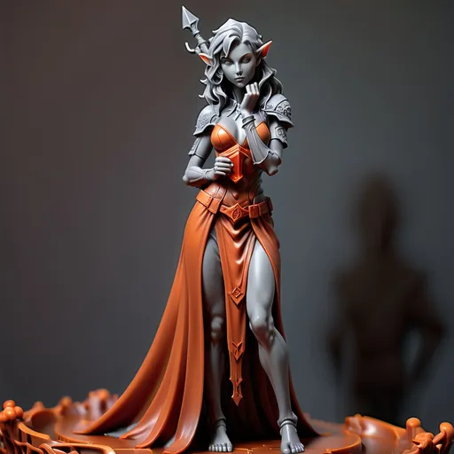 Prompt: 3D Printable Resin Miniature, detailed gaming piece, dynamic design, intricate features, solid gray resin, fantasy theme, ultra-detailed design, perfect for tabletop games, emphasizing textures and detailing, stylish contours, high-quality rendering, immersive atmosphere, captivating representation of gaming lore, suitable for advanced printing techniques.