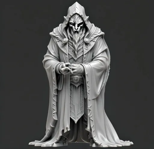 Prompt: 3D Printable Resin Miniature, detailed gaming piece, dynamic design, intricate features, solid gray resin, fantasy theme, ultra-detailed design, perfect for tabletop games, emphasizing textures and detailing, stylish contours, high-quality rendering, immersive atmosphere, captivating representation of gaming lore, suitable for advanced printing techniques.