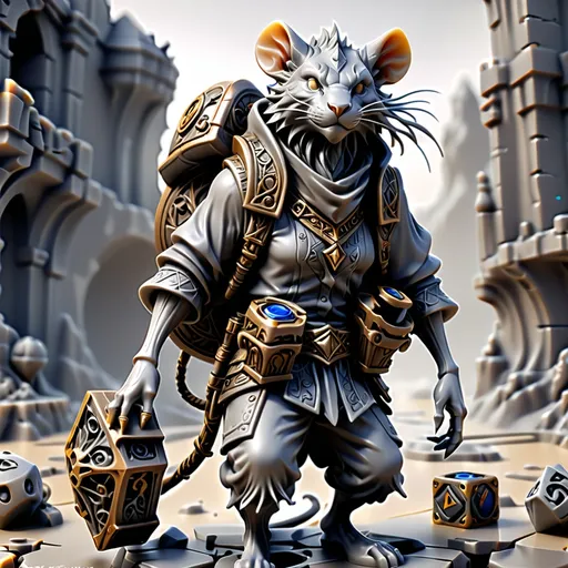 Prompt: 3D Printable Resin Miniature, detailed gaming piece, dynamic design, intricate features, solid gray resin, fantasy theme, ultra-detailed design, perfect for tabletop games, emphasizing textures and detailing, stylish contours, high-quality rendering, immersive atmosphere, captivating representation of gaming lore, suitable for advanced printing techniques.