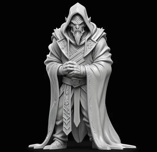 Prompt: 3D Printable Resin Miniature, detailed gaming character, dynamic pose, intricate features, solid gray resin, fantasy theme, ultra-detailed design, perfect for tabletop games, emphasizing textures and detailing, stylish contours, high-quality rendering, immersive atmosphere, captivating representation of gaming lore, suitable for advanced printing techniques.