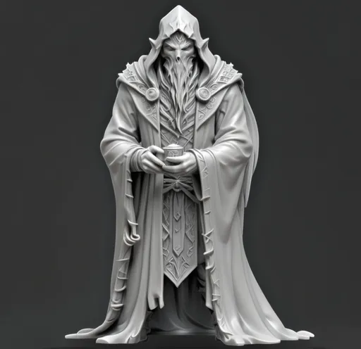 Prompt: 3D Printable Resin Miniature, detailed gaming piece, dynamic design, intricate features, solid gray resin, fantasy theme, ultra-detailed design, perfect for tabletop games, emphasizing textures and detailing, stylish contours, high-quality rendering, immersive atmosphere, captivating representation of gaming lore, suitable for advanced printing techniques.